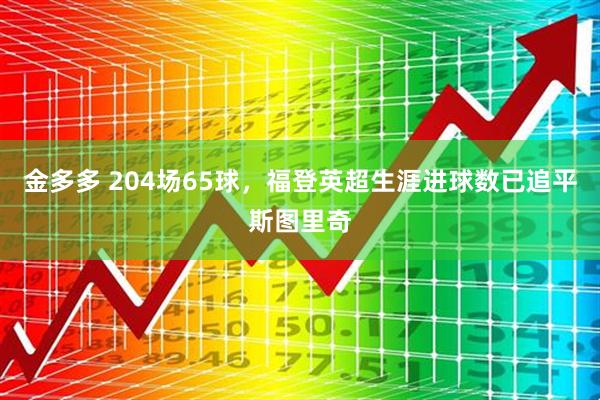金多多 204场65球，福登英超生涯进球数已追平斯图里奇