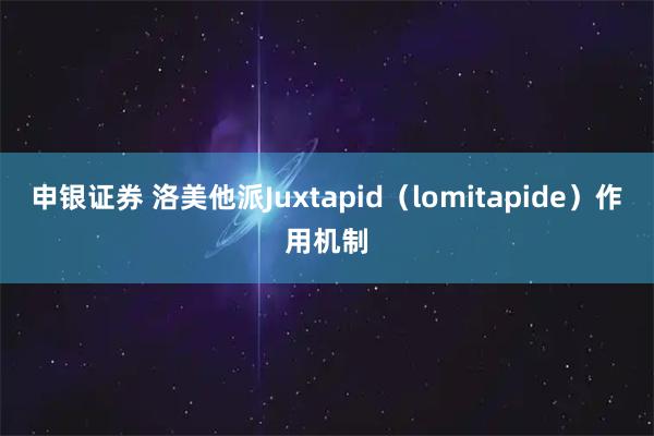 申银证券 洛美他派Juxtapid（lomitapide）作用机制